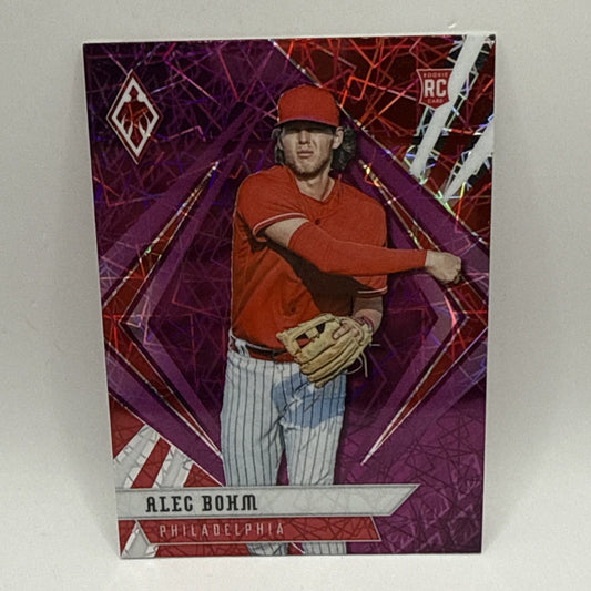 Alec Bohm RC 2021 Panini Chronicles Phoenix Purple Velocity No. 17