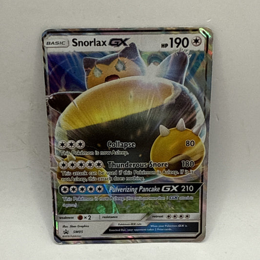 Pokémon TCG Snorlax GX SM Black Star Promo SM05 Promo HP DMG Card