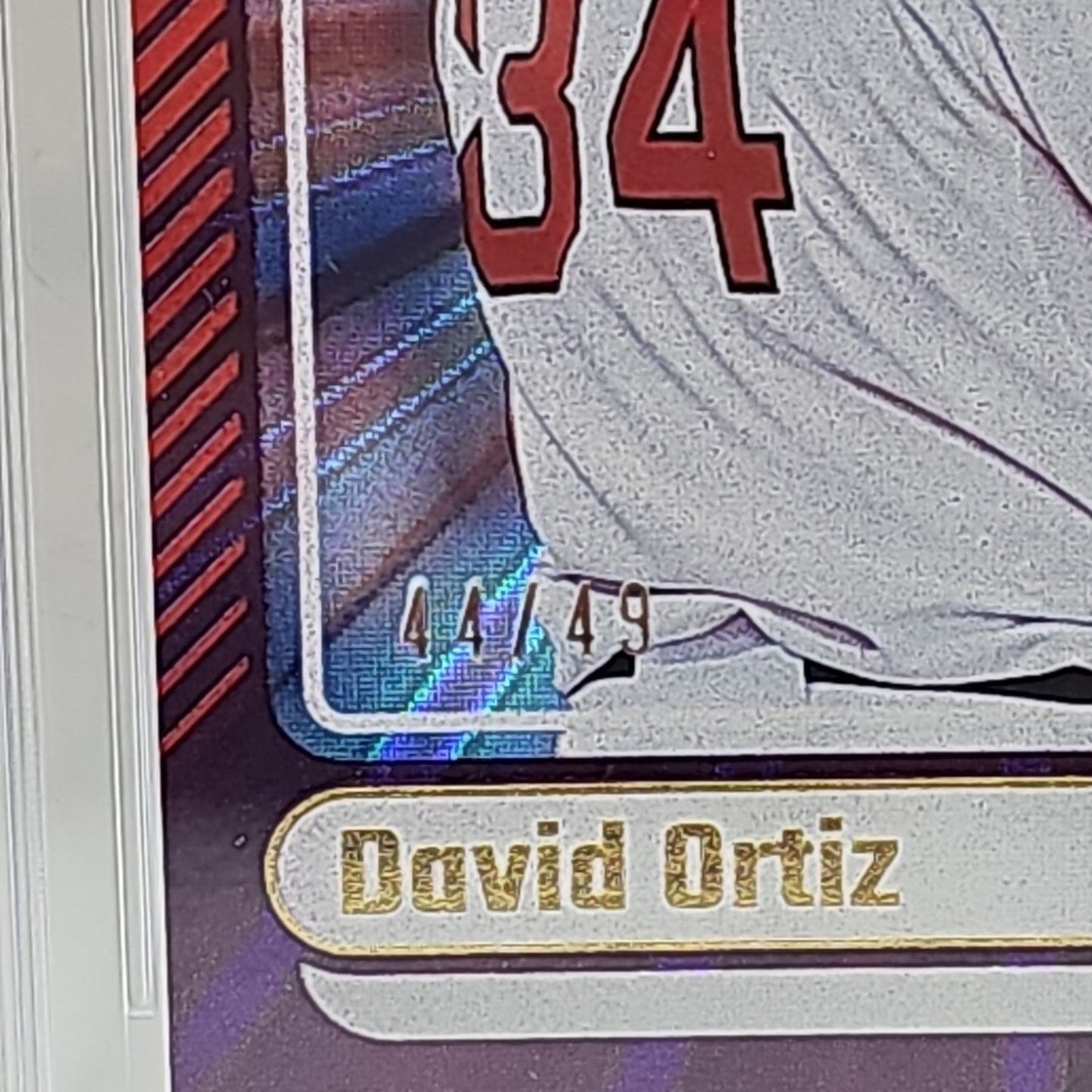 2024 Panini Donruss Optic Purple Laser /49 David Ortiz #47 Red Sox Graded 9.5