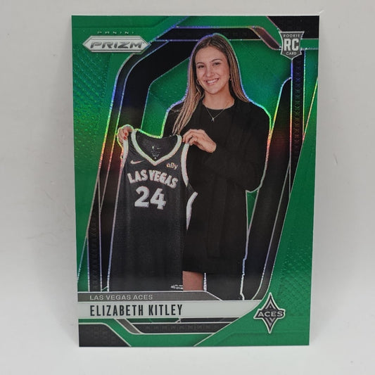 2024 Prizm WNBA Elizabeth Kitley Rookie Green Holo Aces 140 RC Variation LT DMG