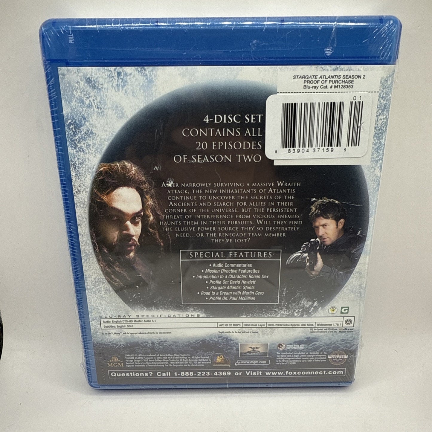 STARGATE ATLANTIS 2005 COMPLETE SEASON 2 BLU RAY 4 DISC SET. "NEW"