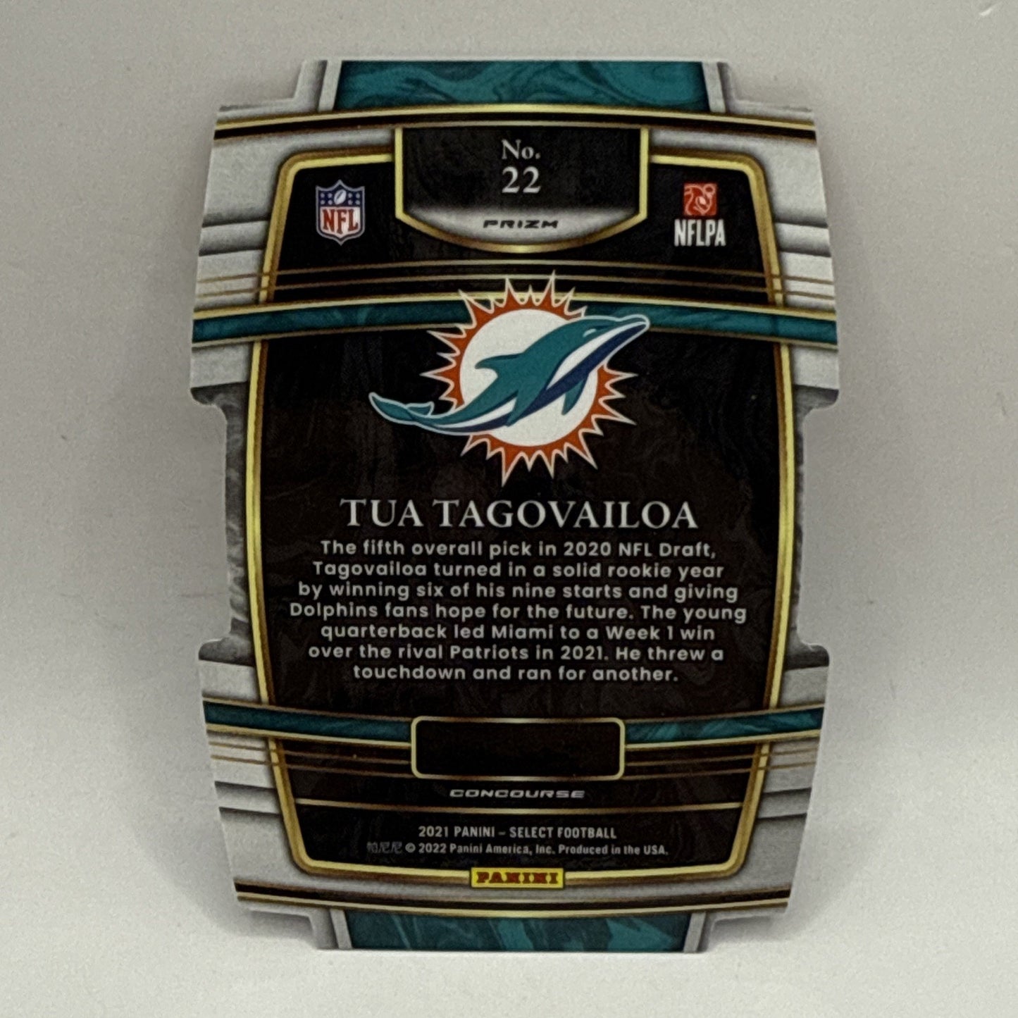Tua Tagovailoa 2021 Panini Select - Concourse Red & Blue Prizm Die-Cut #22 NFL