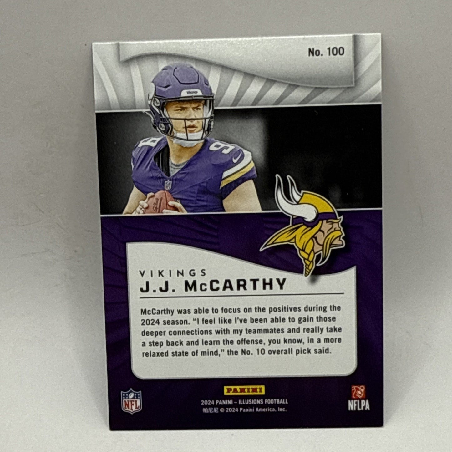 2024 Illusions J.J. McCarthy RC #100 | Minnesota Vikings NFL Rookie Card