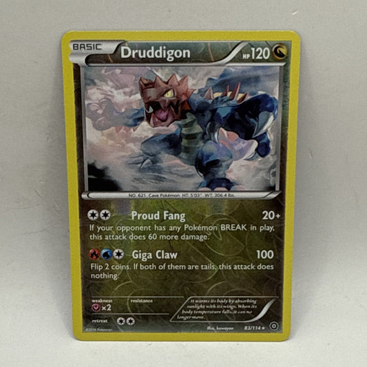 Pokemon TCG Druddigon XY Steam Siege 83/114 Reverse Holo Rare MP Card