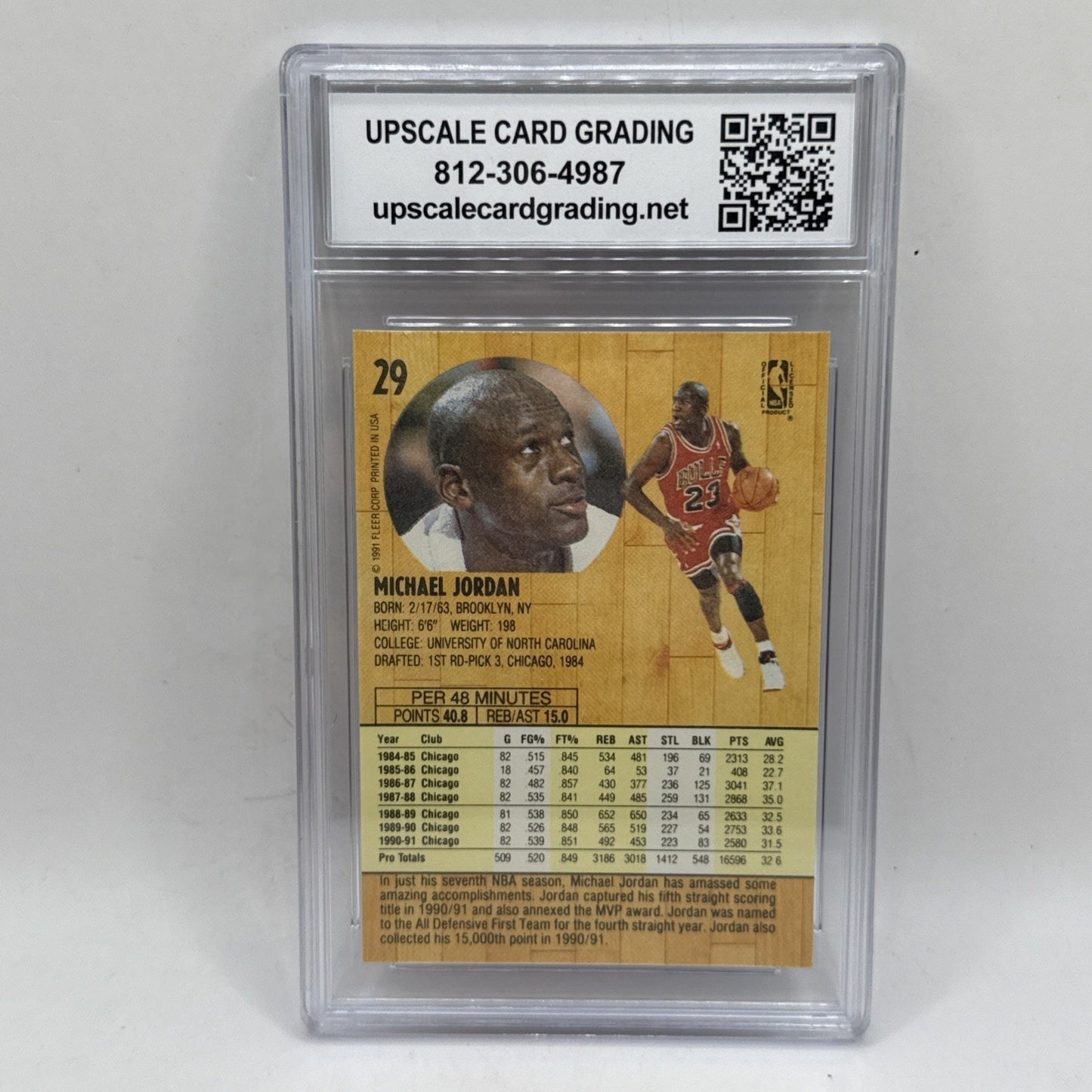 1991-92 Fleer Michael Jordan #29 Chicago Bulls Graded 10 Gem Mint Vintage NBA