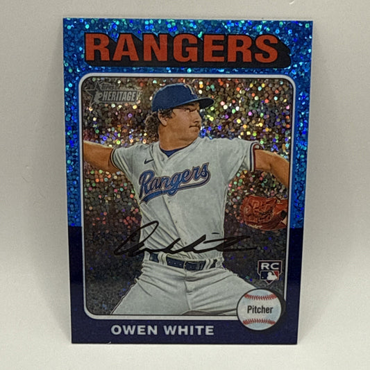 2024 Topps Heritage - Chrome Blue Sparkle Refractor L#168 Owen White
