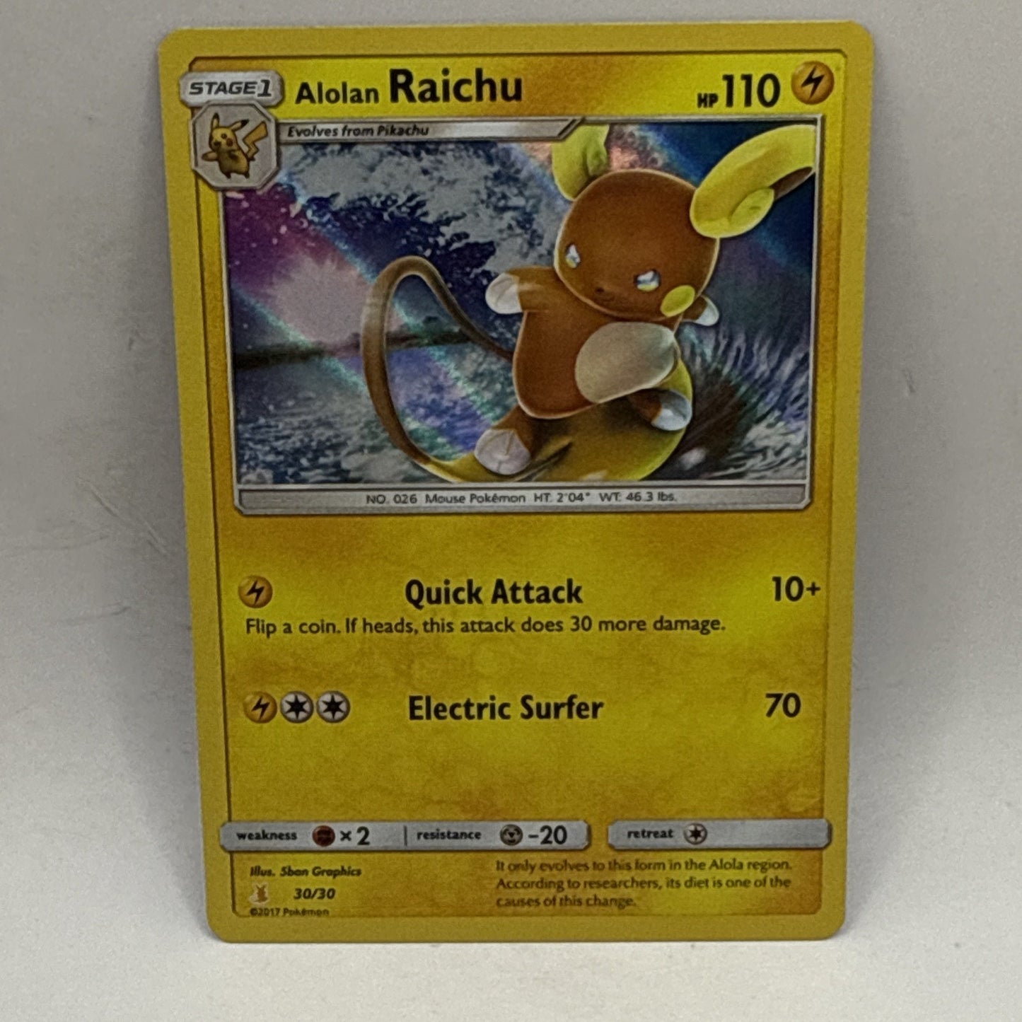 Pokémon TCG Alolan Raichu Trainer Kit - Lycanroc & Alolan Raichu 30/30 Holo LP