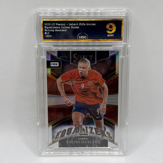 Panini Select FIFA ERLING HAALAND Equalizers Silver Prizm Norway #12 Graded 9