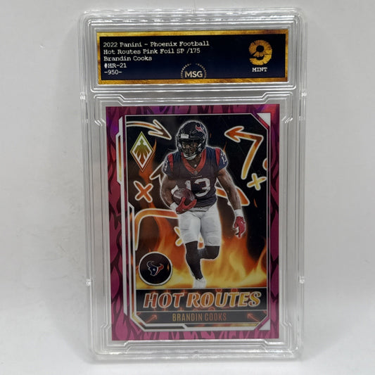 2022 Panini Phoenix - Hot Routes Pink #HR-21 Brandin Cooks /175 Graded 9 NFL
