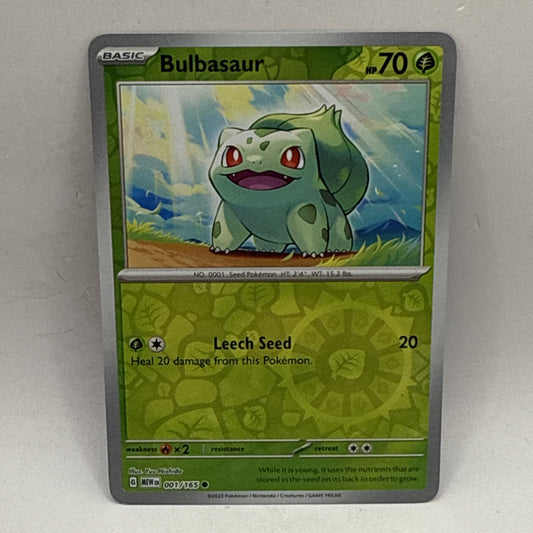 Bulbasaur - 001/165 - Pokemon 151 Reverse Cosmos Holo Rare Card LP