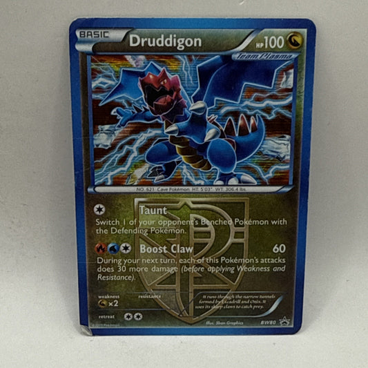 Druddigon BW 80 Holo - Black & White Promo Pokemon Card - HP DMG Card