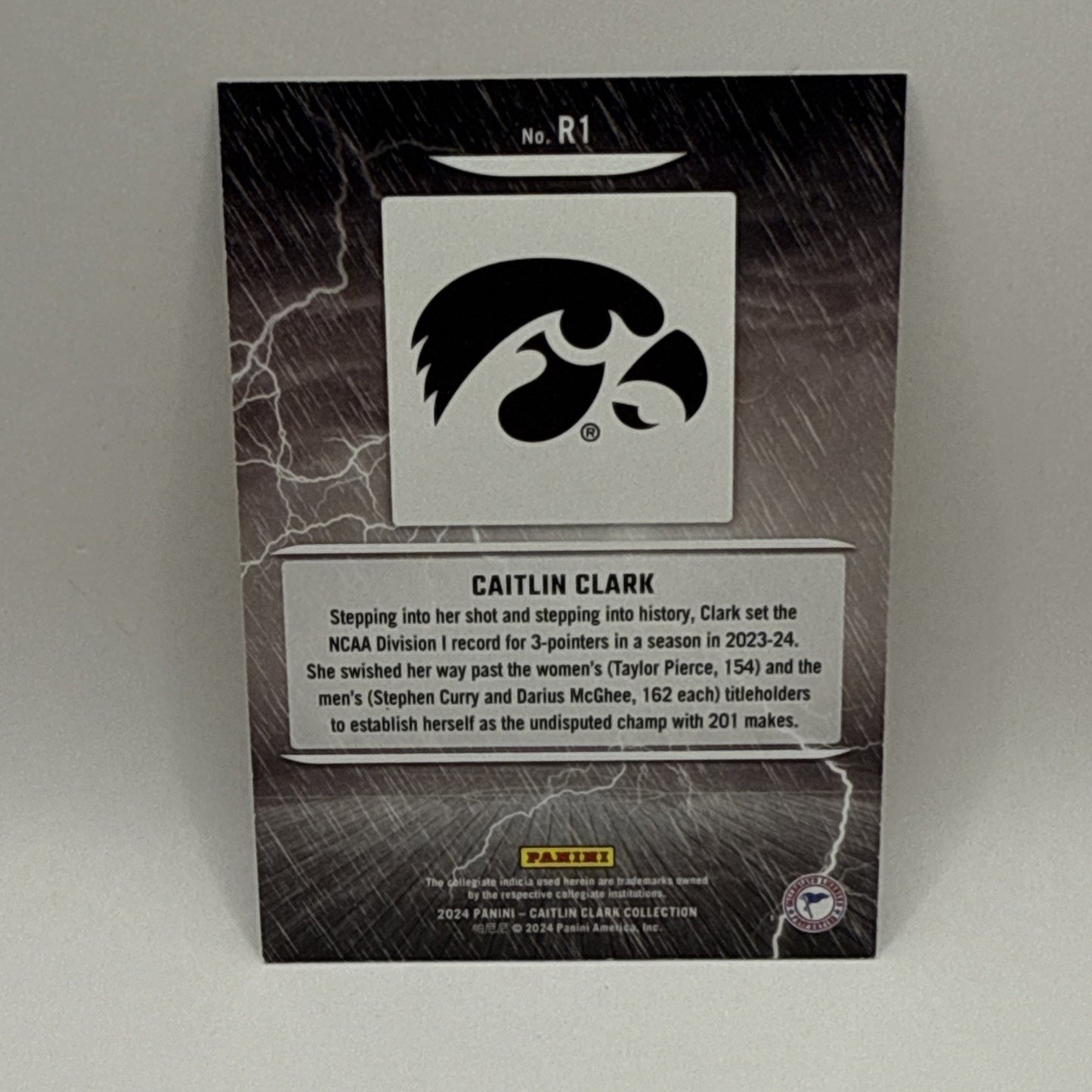 2024 Panini Caitlin Clark Collection Donruss Raining 3's Insert #R1 Iowa