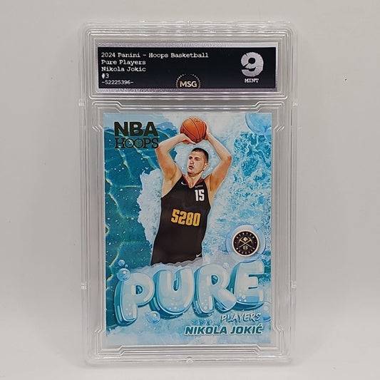 Nikola Jokic Pure Players 2024-25 Panini NBA Hoops #3 Graded 9 Gem Mint NBA