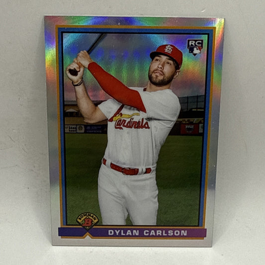 2021 Bowman Chrome Dylan Carlson 1991 Refractor Rookie Card RC #91B-DC Cardinals
