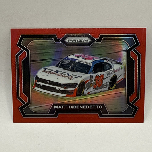 2024 Panini Prizm Rides #52 Matt Dibenedetto Red Prizm /299 NASCAR Card