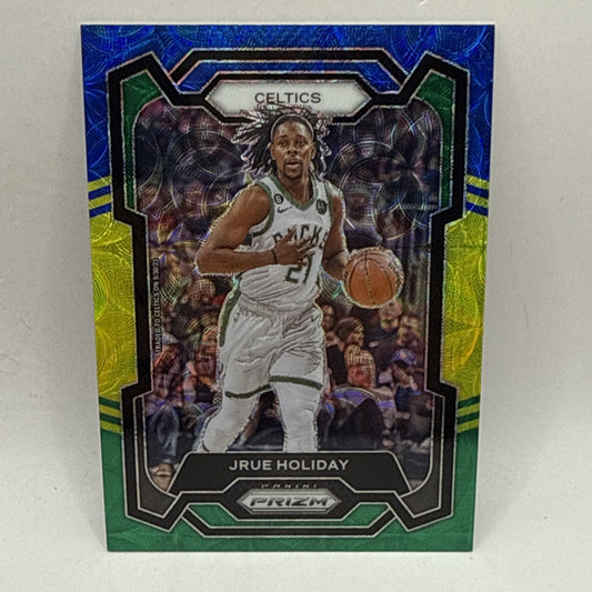 Jrue Holiday 2023-24 Panini Prizm Base Prizms Choice Blue Yellow & Green #107