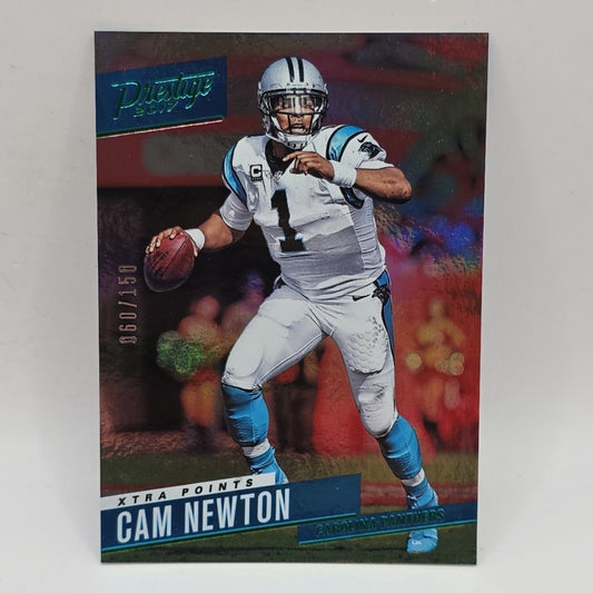 2017 Panini Prestige Xtra Points Green /150 Cam Newton #124 NFL Panthers