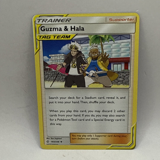Pokémon TCG Guzma & Hala Tag Team Trainer 193/236 Card LP Collectible