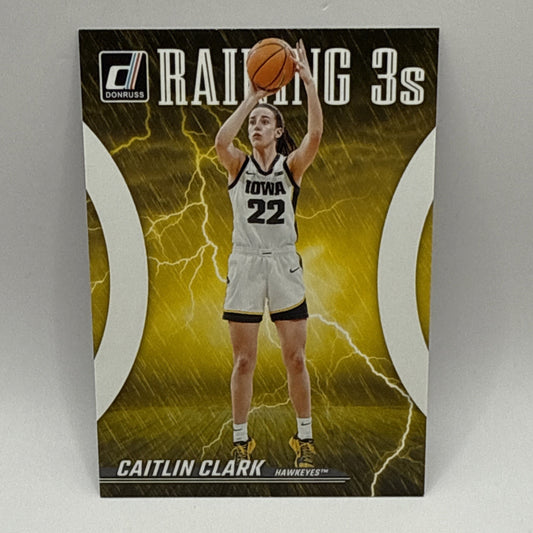 2024 Panini Caitlin Clark Collection Donruss Raining 3's Insert #R1 Iowa
