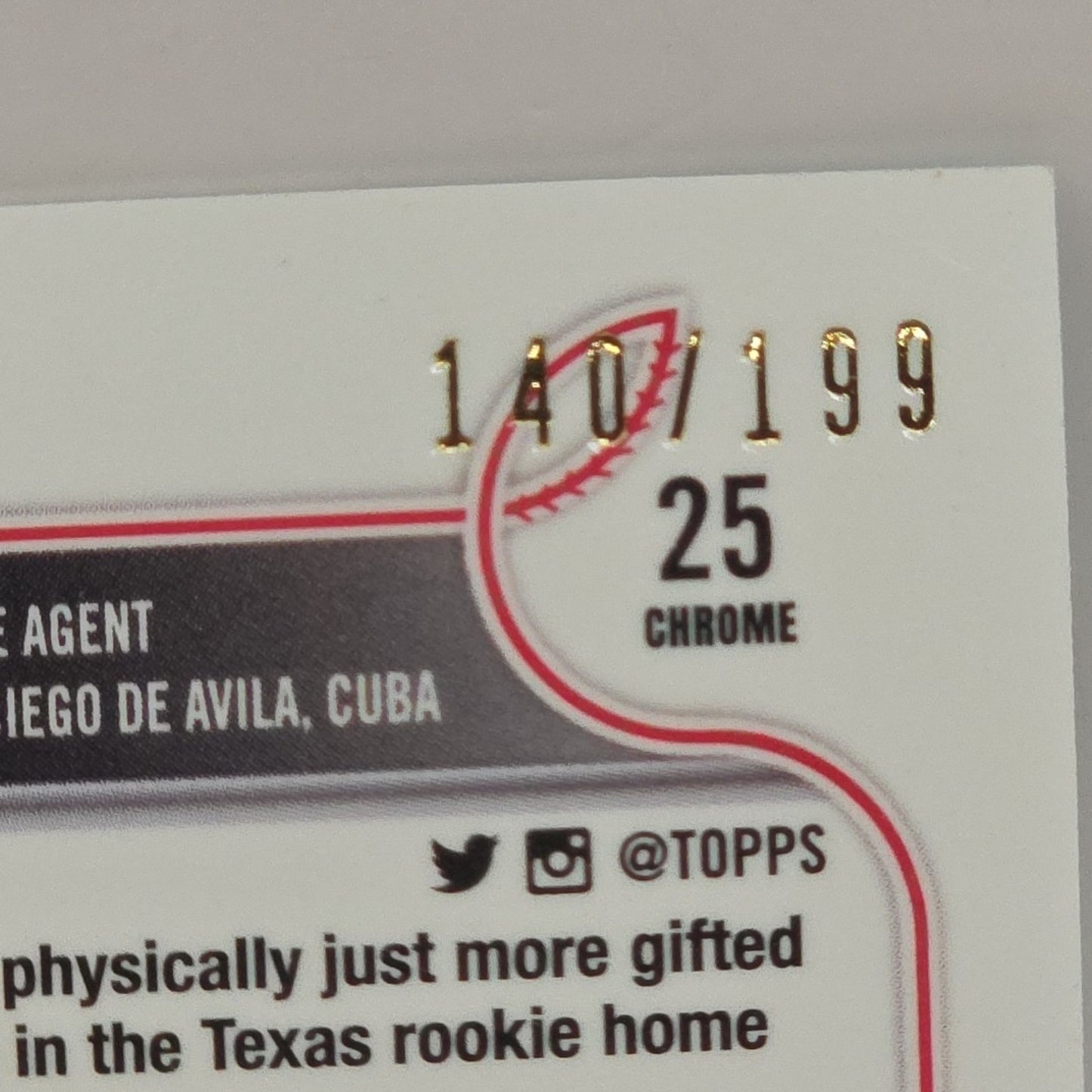2022 Topps Chrome Aqua Wave Refractor /199 Adolis Garcia #25 Texas Rangers RC