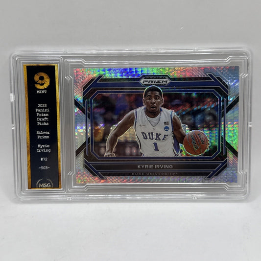 2023 Panini Prizm Draft Picks Hyper Kyrie Irving #72b Duke Blue Devils Graded 9