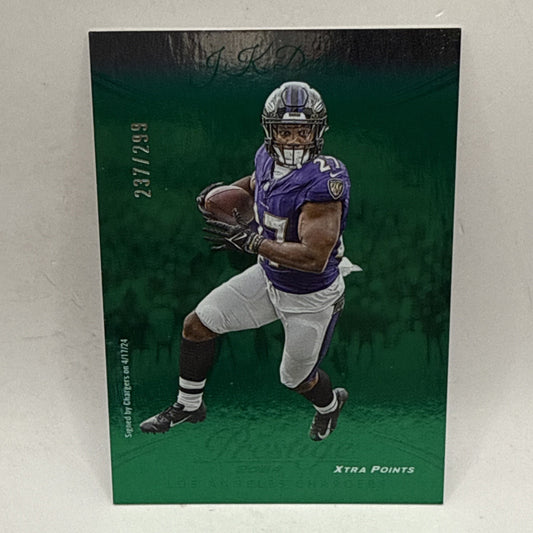 2024 Panini Prestige - JK DOBBINS #21 Green XTRA POINTS /299 CHARGERS RAVENS