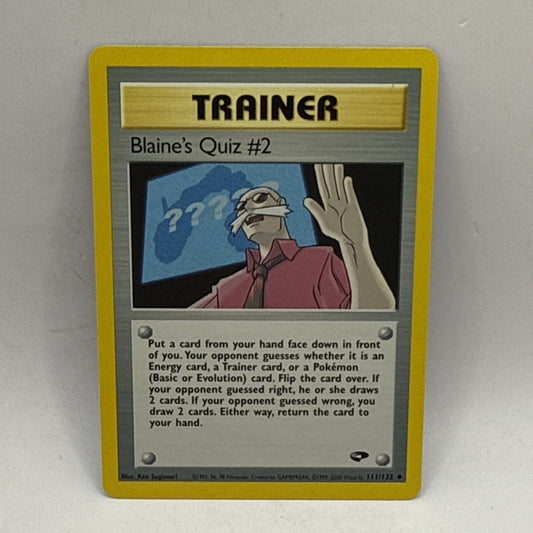 POKEMON TRAINER CARD GYM CHALLENGE 111/132 BLAINE'S QUIZ #2 UNCOMMON HP WOTC