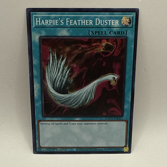 Yugioh! Harpie's Feather Duster EG01-EN022 Super Rare 1st Edition Holo Card