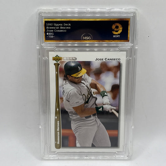 1992 Upper Deck Jose Canseco #HR1 Graded 9 Mint MLB Athletics Vintage Card