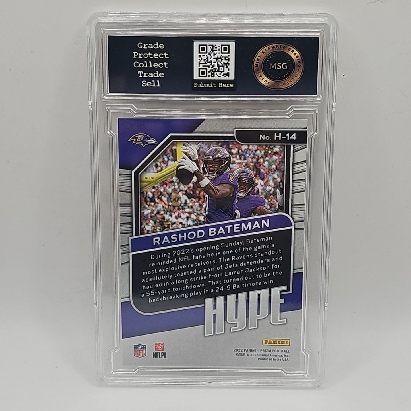 RASHOD BATEMAN 2022 Panini Prizm Hype #H-14 Ravens Graded 10 NFL Ravens