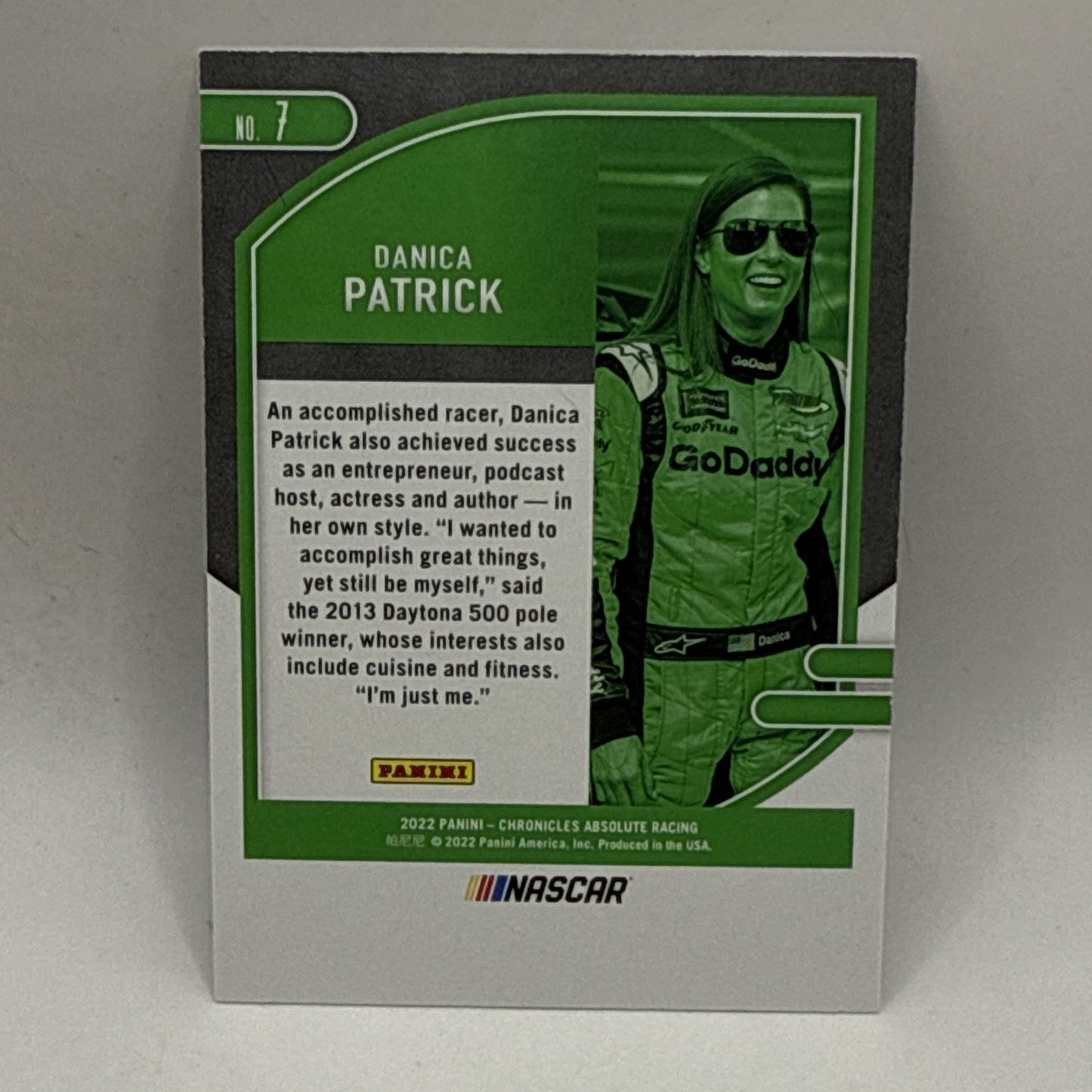 2022 Chronicles Racing Danica Patrick Absolute /199 NASCAR - Blue Logo Rare