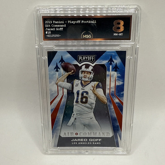2019 Panini Playoff Air Command #18 Jared Goff - Los Angeles Rams Graded 8 NFL