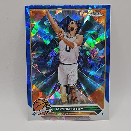 2023-24 Jayson Tatum #164 Topps Chrome Blue Cracked Ice | Celtics