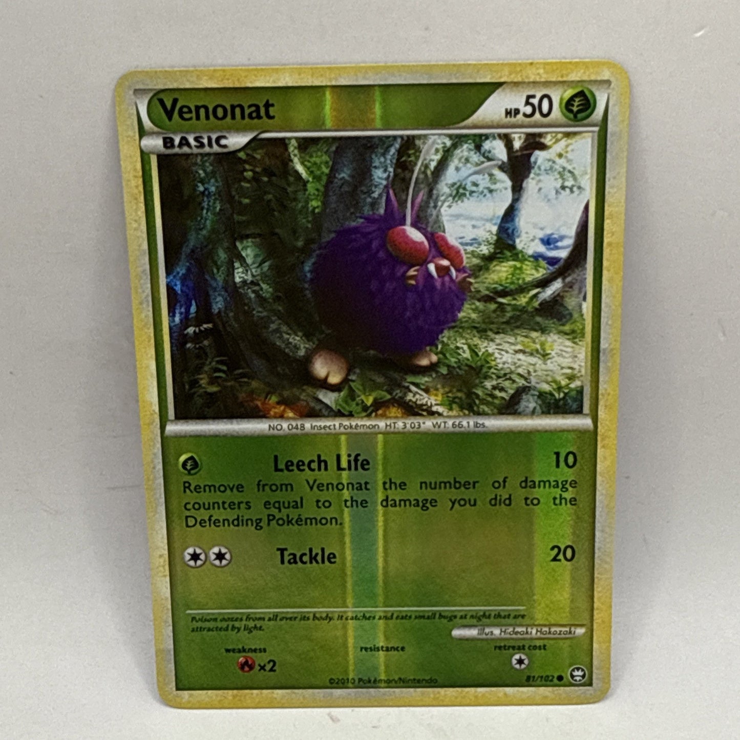 Venonat 81/102 Triumphant Pokémon Card 2010 Collectible Reverse Holo