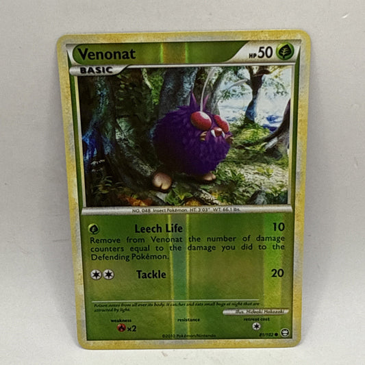 Venonat 81/102 Triumphant Pokémon Card 2010 Collectible Reverse Holo