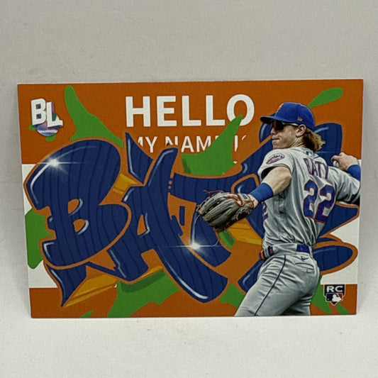 2023 Topps Big League Brett Baty RC Rookie Hello My Name Is Roll Call RC-7 Mets