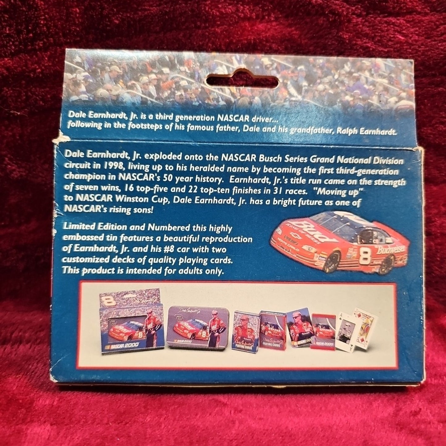 Dale Earnhardt Jr 2 Decks Playing Cards Collectible Tin NASCAR New Unopened 2002