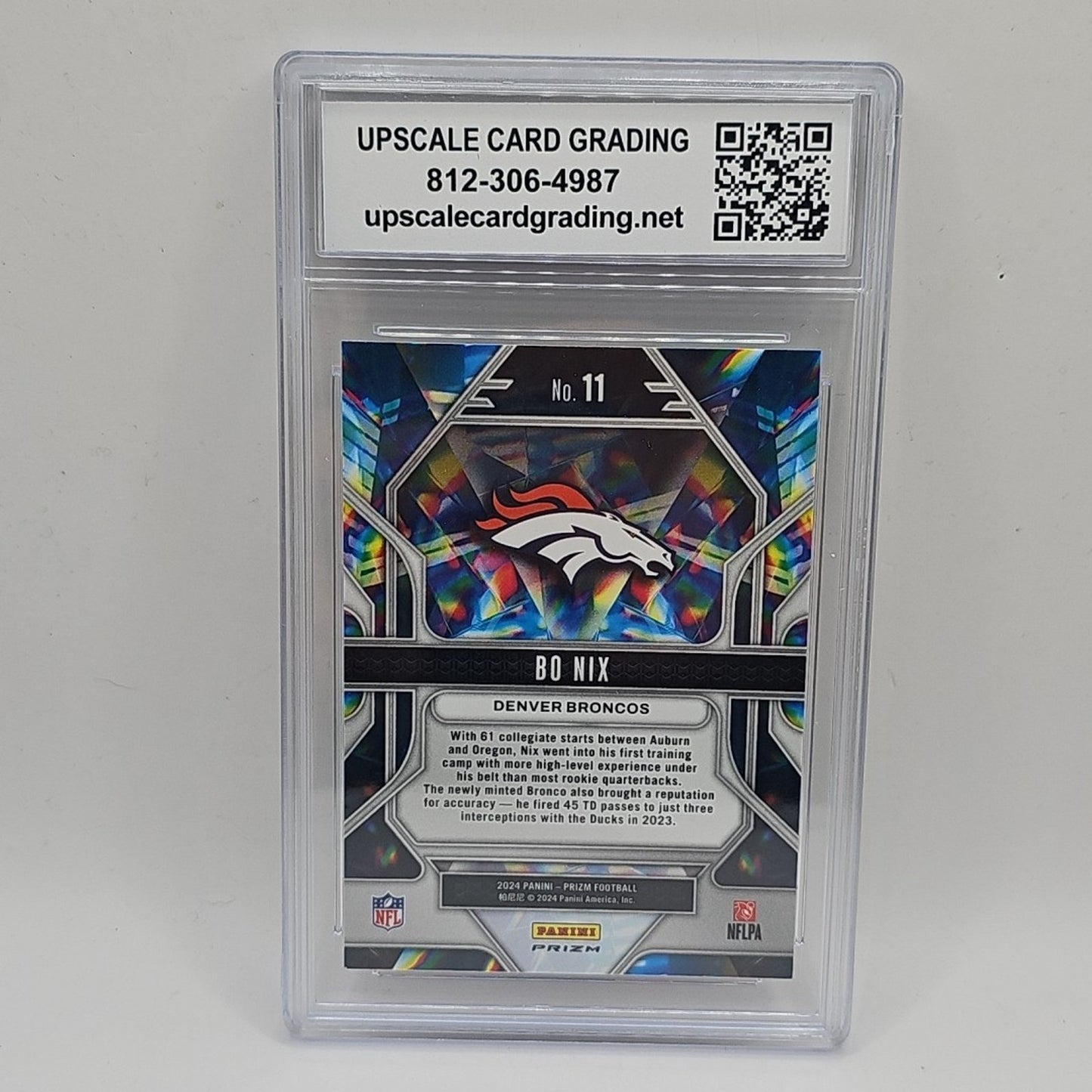 2024 Panini Prizm - Prizmatic Bo Nix #11 Green Prizm (RC) NFL Broncos Graded 10