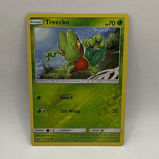 Treecko Sun & Moon Celestial Storm Reverse Holo 8/168 Pokemon Card 2018 MP