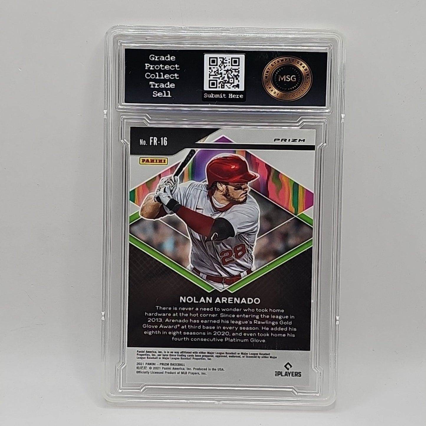 2021 Panini Prizm Nolan Arenado Fearless Red White Blue #FR-16 Cardinals Graded
