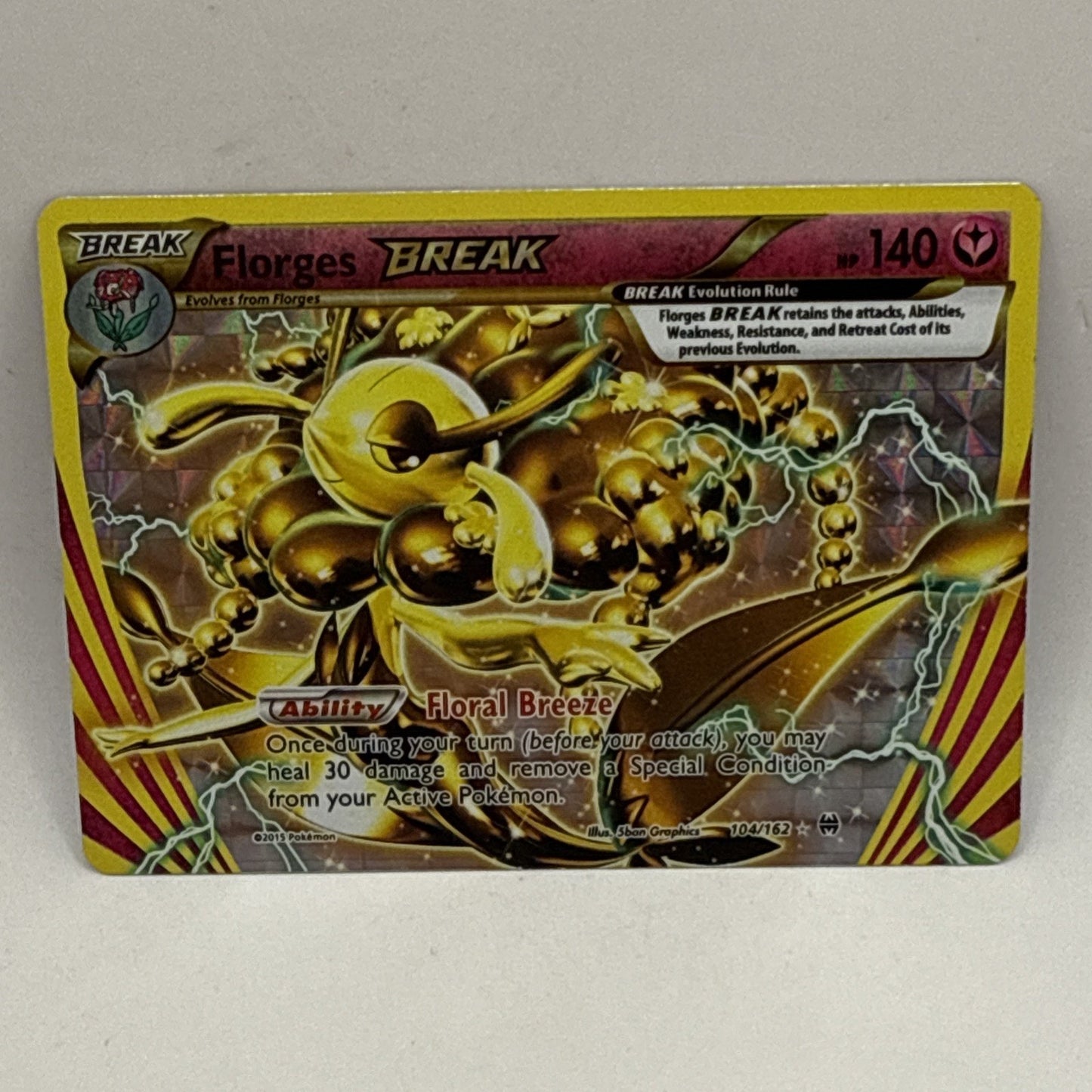 Florges Break 104/162 Breakthrough Rare 2015 Pokémon Card Near HP Tcg Card