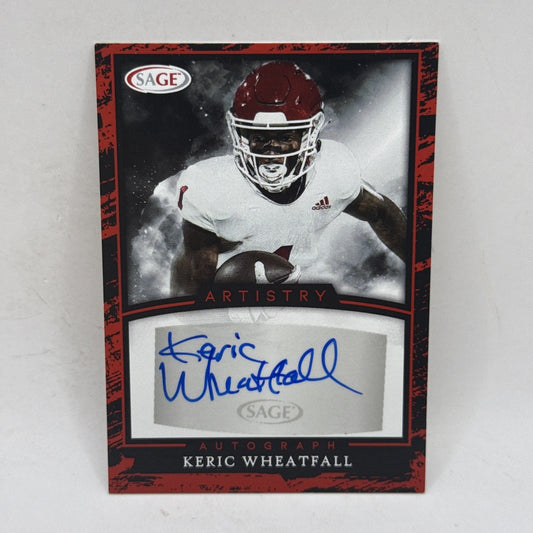 2022 SAGE Artistry Auto Red Keric Wheatfall #A-KW Auto NFL Philadelphia Eagles