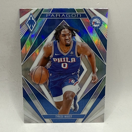 Tyrese Maxey 2023-24 Phoenix Paragon Silver Prizm 76ers Parallel Insert #8