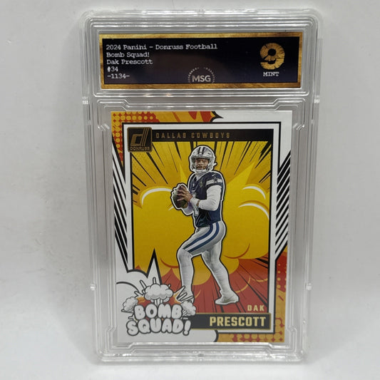 2024 Panini Donruss (Bomb Squad) - Dak Prescott #34 NFL Dallas Cowboys Graded 9