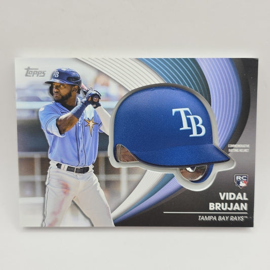 2022 Topps Series Two VIDAL BRUJAN RC Commemorative Batting Helmet BH-VB RAYS