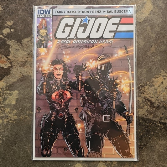 G.I. Joe A Real American Hero #177 B Variant IDW 2012 Cobra Snake Eyes Ron Auto