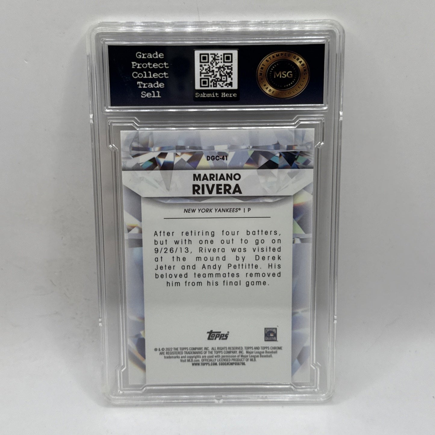 2022 Topps Chrome Update Mariano Rivera Diamond Greats #DGC-41 Yankees Graded 10