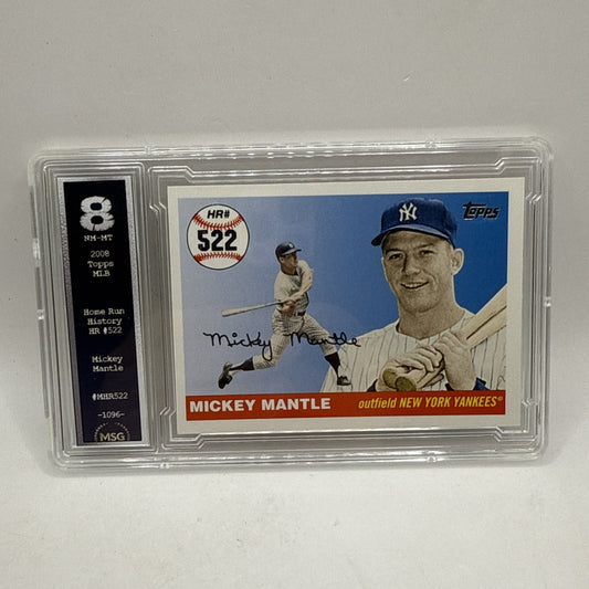 2008 Topps #MHR522 Mickey Mantle Mickey Mantle Home Run History Graded 8