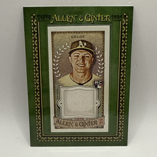 2024 Topps Allen & Ginter Zac Gelof Framed Mini Relic RC MLB Oakland Athletics