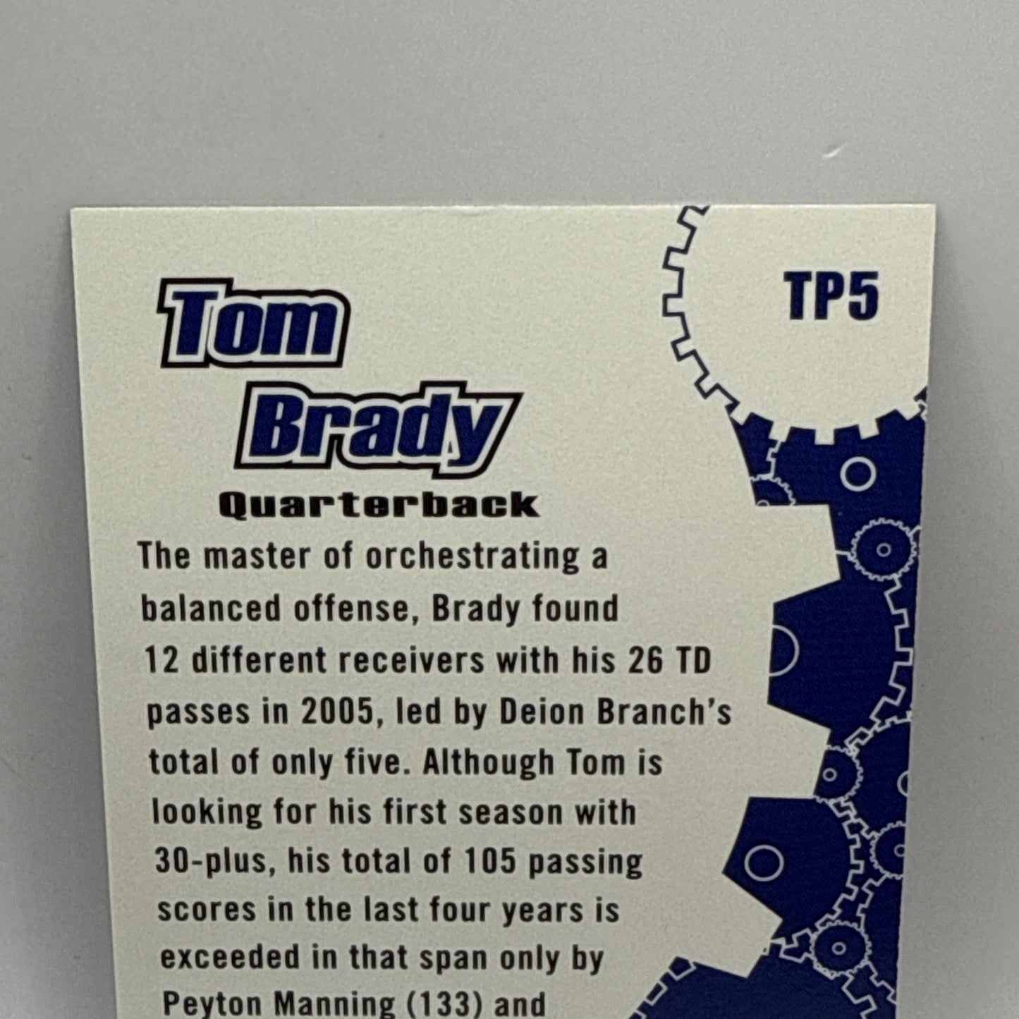Tom Brady 2006 Topps Total #TP5 Total Production NFL Patriots HOF QB